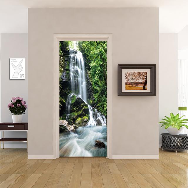 PVC Home Decor Eingang Tür Aufkleber Bad Dusche Zimmer Schlafzimmer Selbstklebende Fototapete Renovierung Landschaft Poster Wasserdicht 40x120cm(1 piece) von Joom DACH