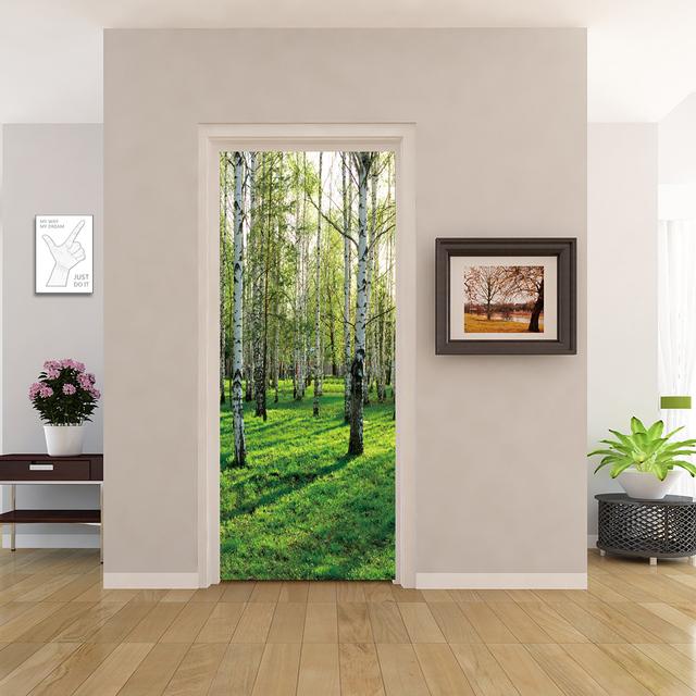 PVC Home Decor Eingang Tür Aufkleber Bad Dusche Zimmer Schlafzimmer Selbstklebende Fototapete Renovierung Landschaft Poster Wasserdicht 40x120cm(1 piece) von Joom DACH