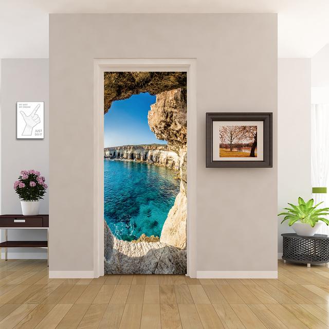 PVC Home Decor Eingang Tür Aufkleber Bad Dusche Zimmer Schlafzimmer Selbstklebende Fototapete Renovierung Landschaft Poster Wasserdicht 77x200cm(cut 2pcs) von Joom DACH