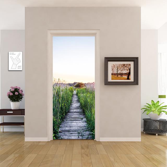 PVC Home Decor Eingang Tür Aufkleber Bad Dusche Zimmer Schlafzimmer Selbstklebende Fototapete Renovierung Landschaft Poster Wasserdicht 77x200cm(cut 2pcs) von Joom DACH