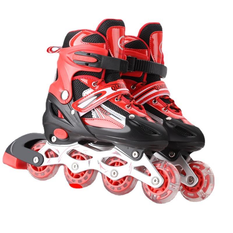 PVC Kinder Skates Universal Rollschuhe Erwachsene Pulley Speed Skating Rollschuhe Schiebe Runaway Schuhe S (size 27-32) rot von Joom DACH