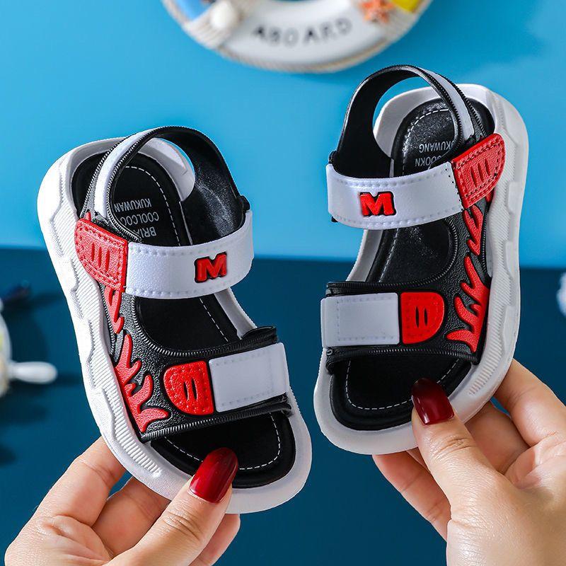 PVC-Sandalen Sommertrend Jungen Kindersandalen Strand Outdoor Weiche Unterseite Rutschfeste tragbare Strandschuhe 35 gelb von Joom DACH