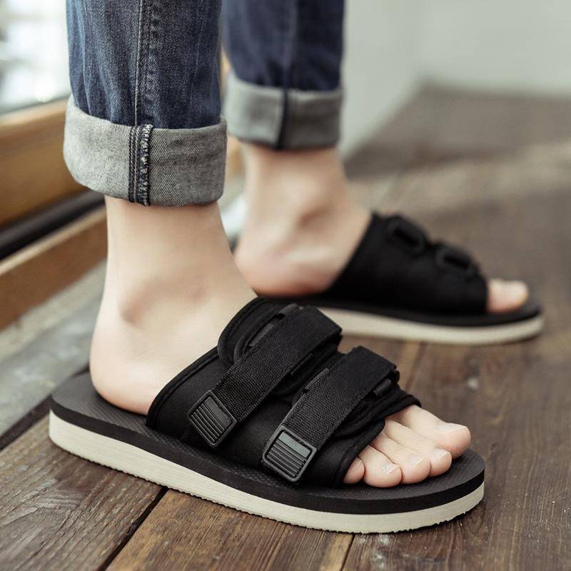 PVC-Slipper Sommer-Hausschuhe für Paare im Camouflage-Stil Herren-Strandsandalen mit weicher Unterseite Trendy Damen-Hausschuhe mit schlichter Persönlichkeit 46 schwarz von Joom DACH