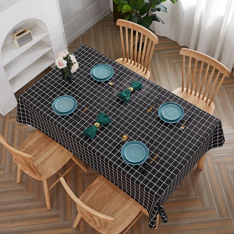 PVC Tischdecke Wasserdicht und Ölfest Waschfrei Pastoral Schreibtisch High-End Esstischdecke Kaffeetisch Tischmatte Ins Style Rechteckig 90*140 von Joom DACH