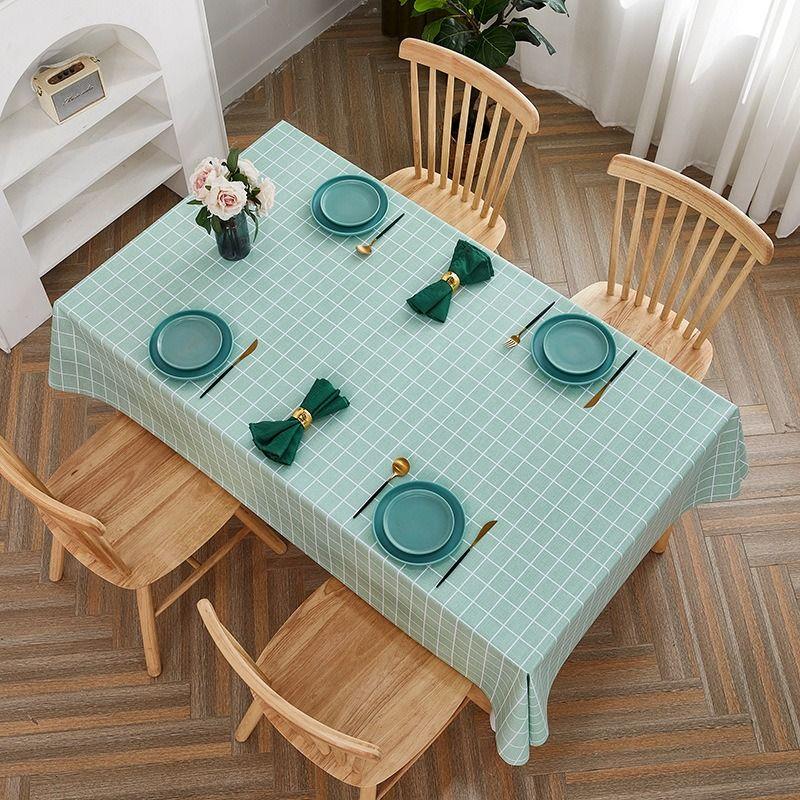 PVC Tischdecke Wasserdicht und Ölfest Waschfrei Pastoral Schreibtisch High-End Esstischdecke Kaffeetisch Tischmatte Ins Style Rechteckig 90*140 von Joom DACH