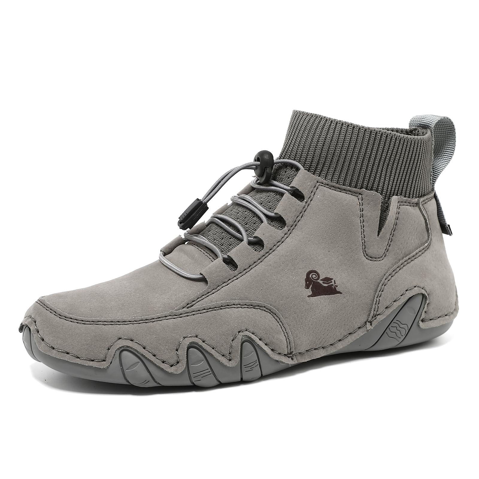 Paar Casual Lederstiefel Vier Jahreszeiten Herren und Damen Übergröße Outdoor Sport Schuhe mit weicher Sohle Mode Anti-Rutsch Laufschuh 38 von Joom DACH