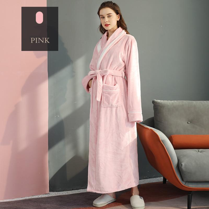 Paar Nachthemd Damen Winter Flanell Bademantel Verdickter Warmer Kimono Bademantel Pyjama Pyjama Übergröße 3XL von Joom DACH