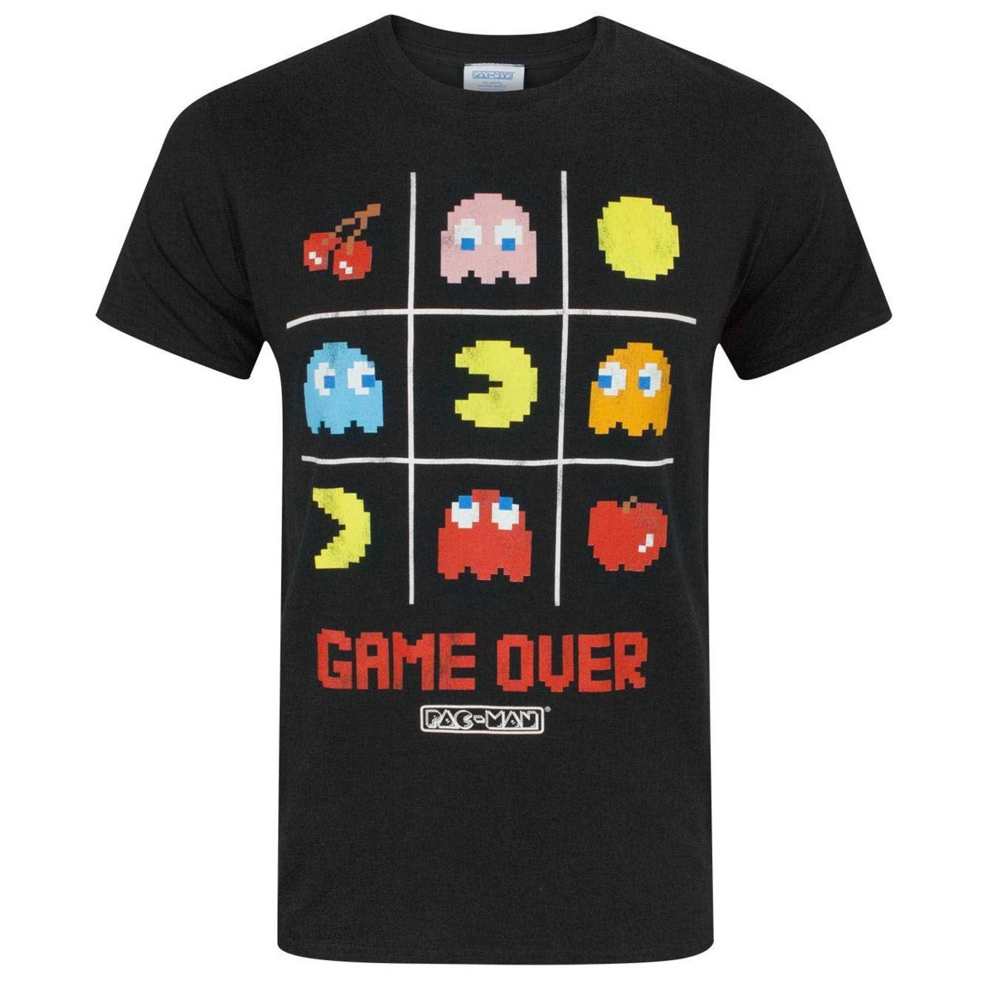 Pac-Man Offizielles Game Over-T-Shirt für Herren S schwarz von Joom DACH