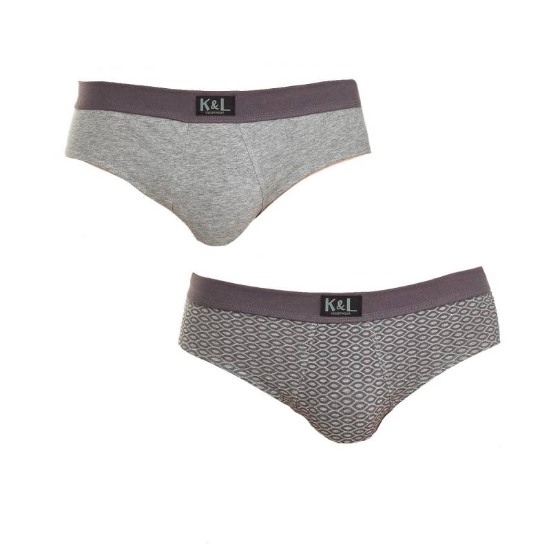 Pack-2 Basic Slips atmungsaktives Gewebe KL2008 Herren L graue von Joom DACH