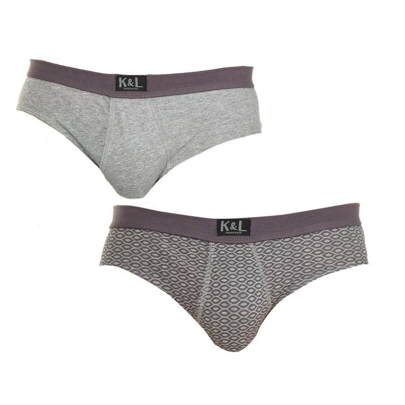 2er-Pack KLS4 Basic Open Slips für Herren L graue von Joom DACH