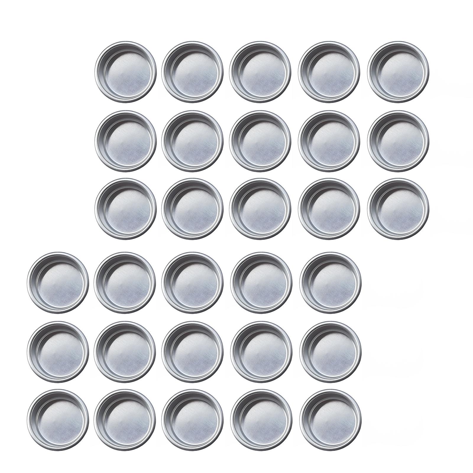 Packung mit 30 Teelicht-Rundbehältern für DIY-Kerzenherstellung, Aluminium-Wachskerzenhalter, runde Gläser, Becher für Heimdekorationen von Joom DACH