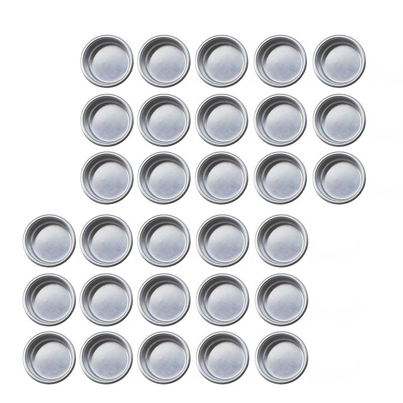 Packung mit 30 Teelicht-Rundbehältern für DIY-Kerzenherstellung, Aluminium-Wachskerzenhalter, runde Gläser, Becher für Heimdekorationen von Joom DACH