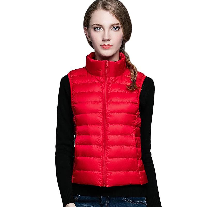 Packbare, ultraleichte, ärmellose Daunenjacke für den Winter für Damen, weiße Entenfedern, warme Weste, Daunenweste, Oberbekleidung, Mäntel für Damen M rot Packbare, ultraleichte, ärmellose Daunenjacke für den Winter für Damen, weiße Entenfedern, warme Weste, Daunenweste, Oberbekleidung, Mäntel für Damen M rot von Joom DACH