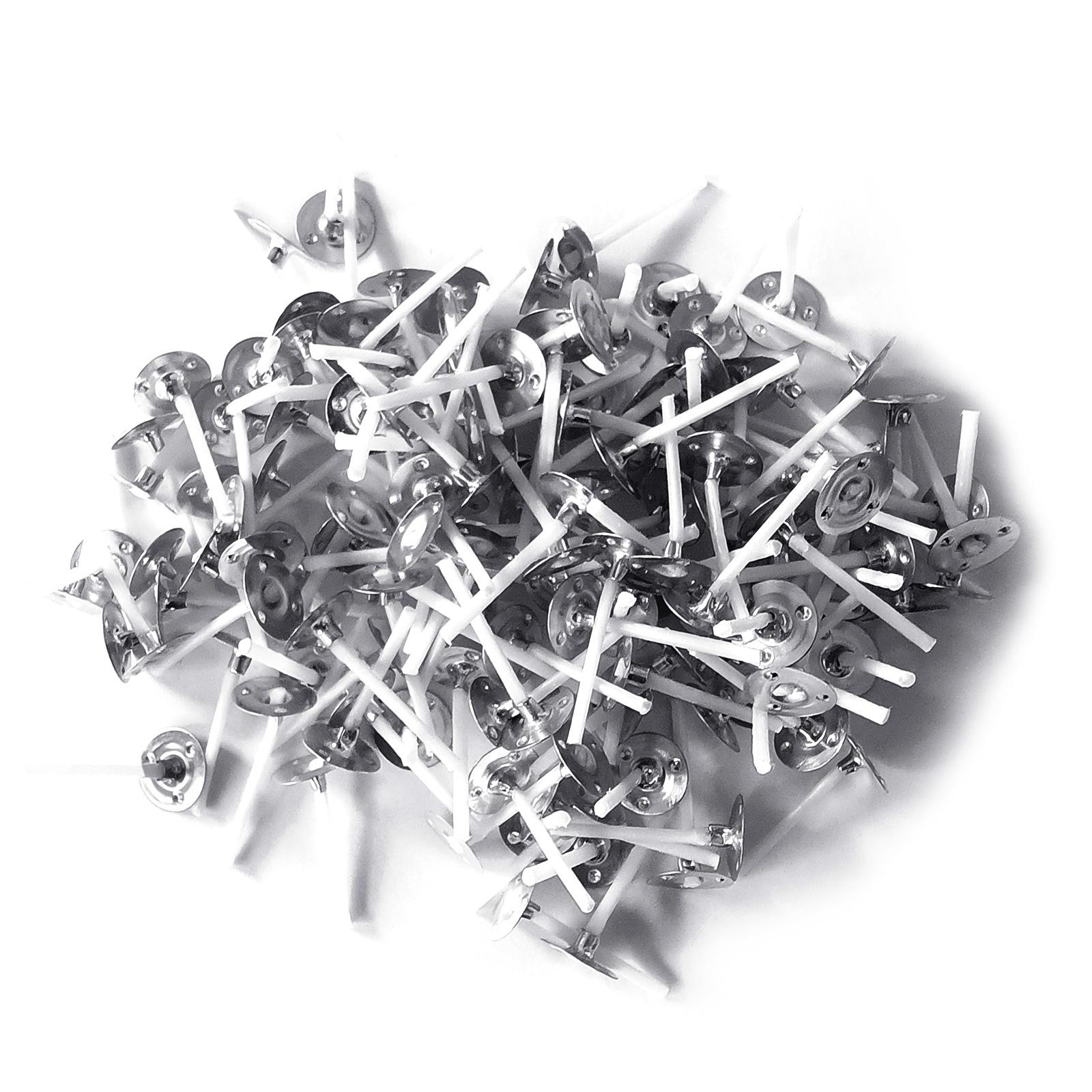 Packung mit 200 vorgeklebten Baumwolldocht-Kerzen mit Metallhalterlaschen für dekorative Teelicht-Kerzen-Bastelbedarf von Joom DACH