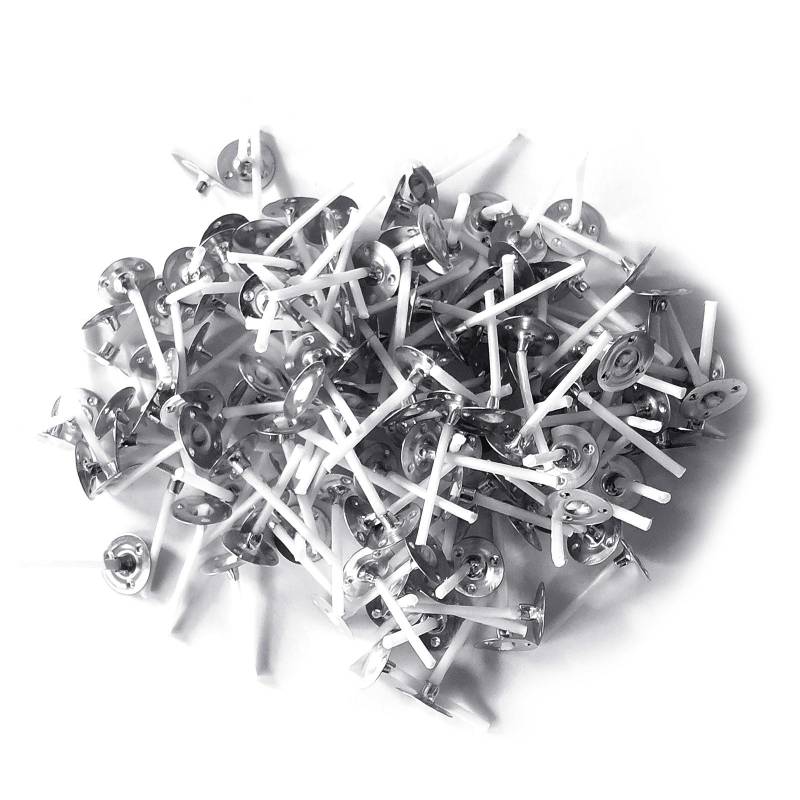 Packung mit 200 vorgeklebten Baumwolldocht-Kerzen mit Metallhalterlaschen für dekorative Teelicht-Kerzen-Bastelbedarf von Joom DACH