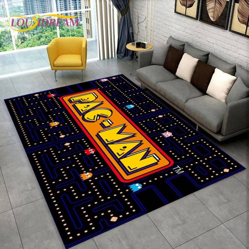 Pacman Retro Classics Game Gamer Bereich Teppich, Teppich Teppich für Zuhause Wohnzimmer Kinder Schlafzimmer Sofa Fußmatte Dekor, rutschfeste Bodenmatte 40cm x 60cm von Joom DACH