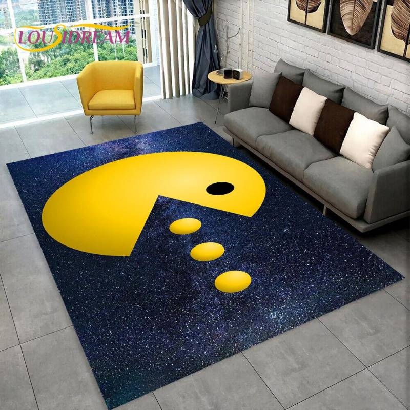 Pacman Retro Classics Game Gamer Bereich Teppich, Teppich Teppich für Zuhause Wohnzimmer Kinder Schlafzimmer Sofa Fußmatte Dekor, rutschfeste Bodenmatte 40cm x 60cm von Joom DACH