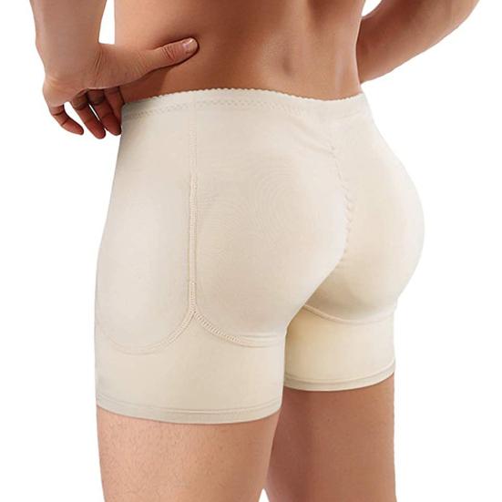 Pad-Füllung, dicke, gefälschte Hintern, hochelastische, angehobene, einfarbige, antiseptische Herren-Boxershorts M apricot von Joom DACH