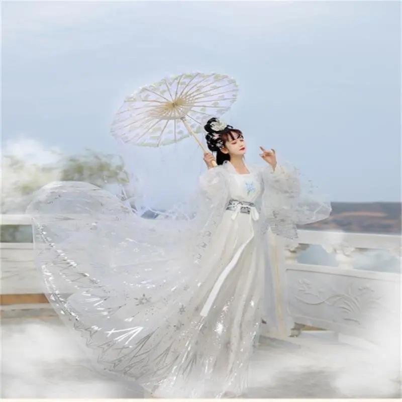 Pailletten Farbverlauf schimmernde Frauen Hanfu traditionelle chinesische Kleid Abschlussball formale Geburtstag Weihnachtsgeschenk M elfenbein von Joom DACH