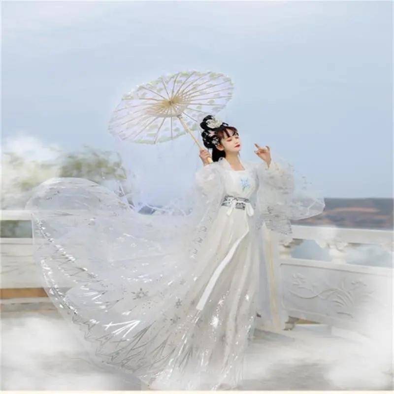 Pailletten Farbverlauf schimmernde Frauen Hanfu traditionelle chinesische Kleid Abschlussball formale Geburtstag Weihnachtsgeschenk M elfenbein von Joom DACH