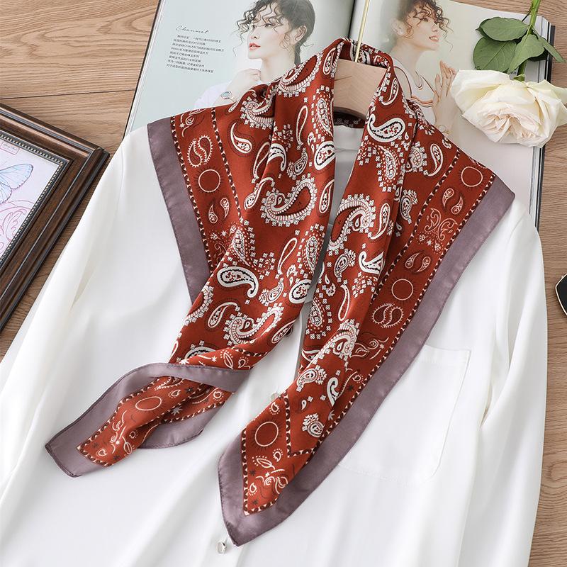 Paisley-Druck, Halstuch, Taschenschals, Damen, 70 x 70 cm, kleine Tücher, Wickeltücher, Satin-Halstücher für Damen von Joom DACH