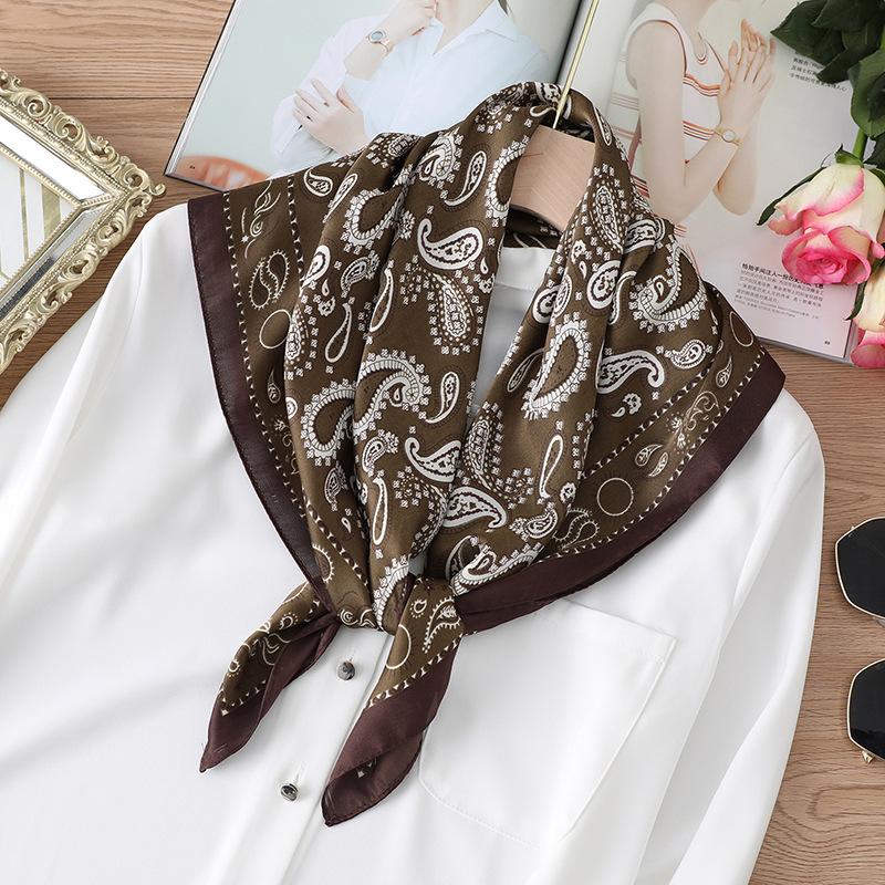 Paisley-Druck, Halstuch, Taschenschals, Damen, 70 x 70 cm, kleine Tücher, Wickeltücher, Satin-Halstücher für Damen von Joom DACH