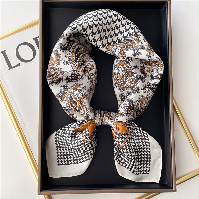 Paisley-Druck, Halstuch, Taschenschals, Damen, 70 x 70 cm, kleine Tücher, Wickeltücher, Satin-Halstücher für Damen von Joom DACH