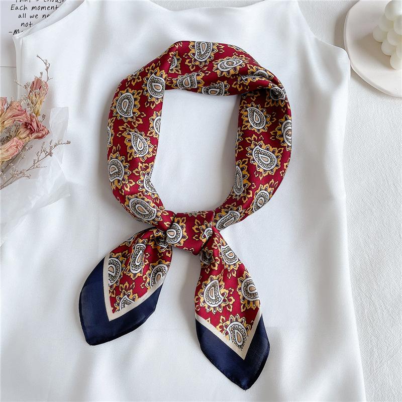 Paisley-Druck, Halstuch, Taschenschals, Damen, 70 x 70 cm, kleine Tücher, Wickeltücher, Satin-Halstücher für Damen von Joom DACH