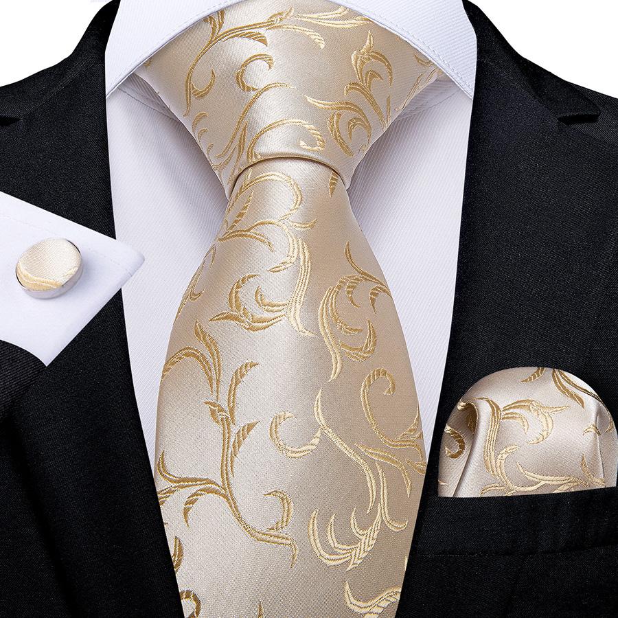 Paisley-Krawatten-Set aus Seiden-Jacquard, gewebte Krawatte, Hnaky-Manschettenknöpfe für Herren-Business-Accessoires, Dibangu N-1117 von Joom DACH