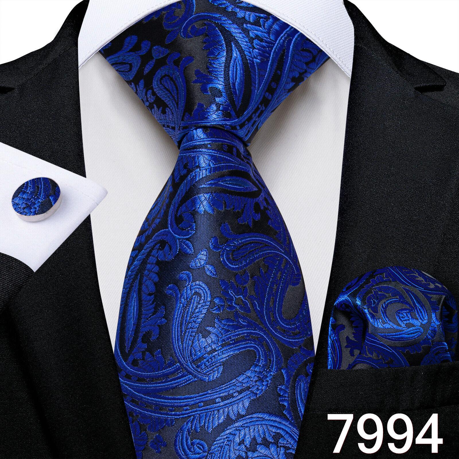 Paisley-Krawatten-Set aus Seiden-Jacquard, gewebte Krawatte, Hnaky-Manschettenknöpfe für Herren-Business-Accessoires, Dibangu N-7994 von Joom DACH