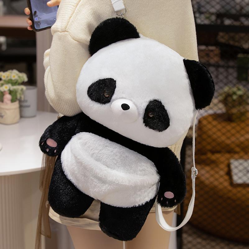 Panda Rucksäcke Stofftier Tasche Mädchen Jungen Plüsch Einstellbare Schulranzen Kindergarten Rucksack Spielzeug Kinder Geschenke about 30x48cm von Joom DACH