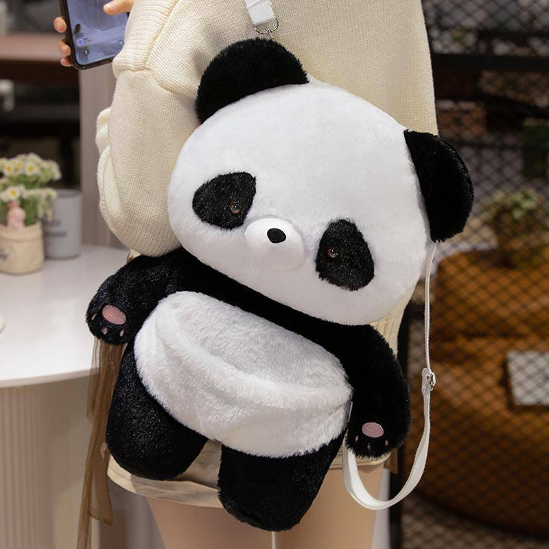 Panda Rucksäcke Stofftier Tasche Mädchen Jungen Plüsch Einstellbare Schulranzen Kindergarten Rucksack Spielzeug Kinder Geschenke about 30x48cm von Joom DACH