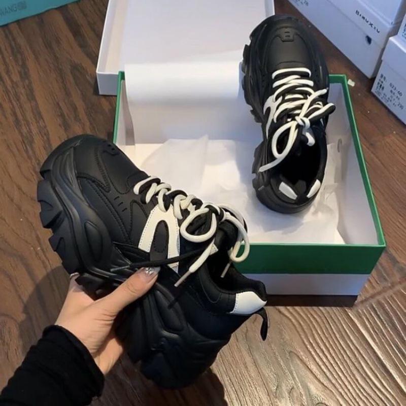 Papa Schuhe Ins Trendy Herbst Dünne Schuhe Damen Plattform Aufzug Wild Casual Sneaker 40 von Joom DACH