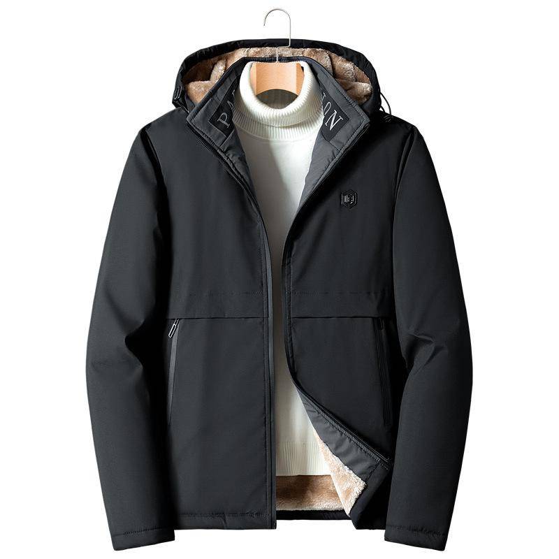 Papa Wintermantel Mittleren Alters Baumwollgefütterter Mantel mit Wolle Verdickter Lammmantel Mittleren Alters Baumwollgefütterte Winterjacke Mann L von Joom DACH