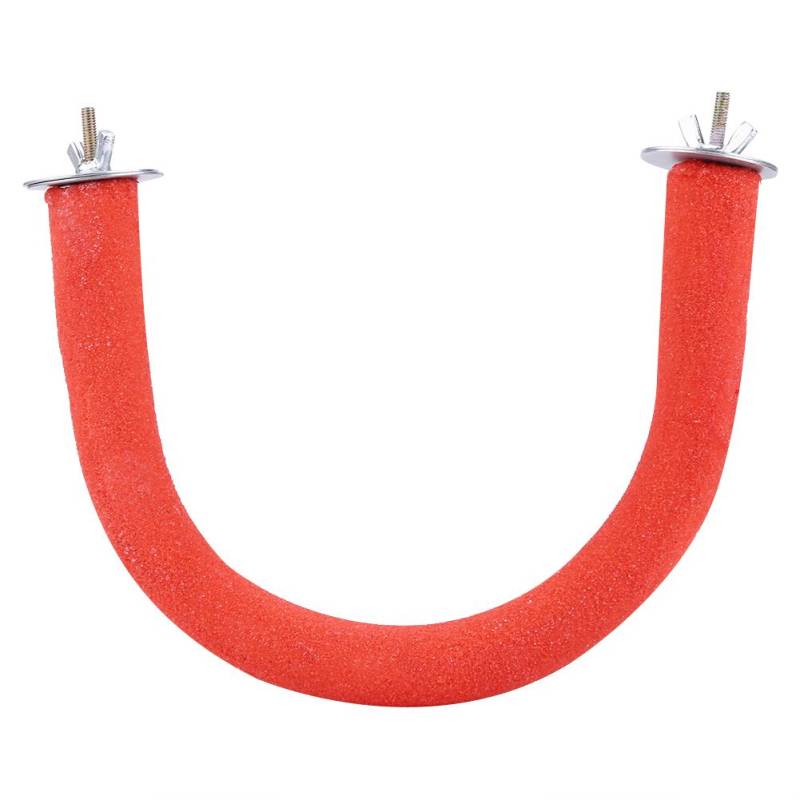 Papagei Haustier Vogel Rau Oberflächen Holz Sitzständer Rack Käfig Spielzeug zum Schnabel Krallen Schleifen Rot von Joom DACH