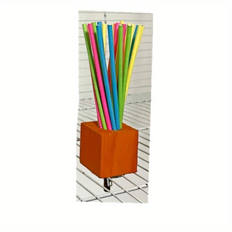 Papagei Holzspielzeug Regenbogen Papierstab Zähneknirschen, Beißen und Lüften Schaukelständerstab C von Joom DACH