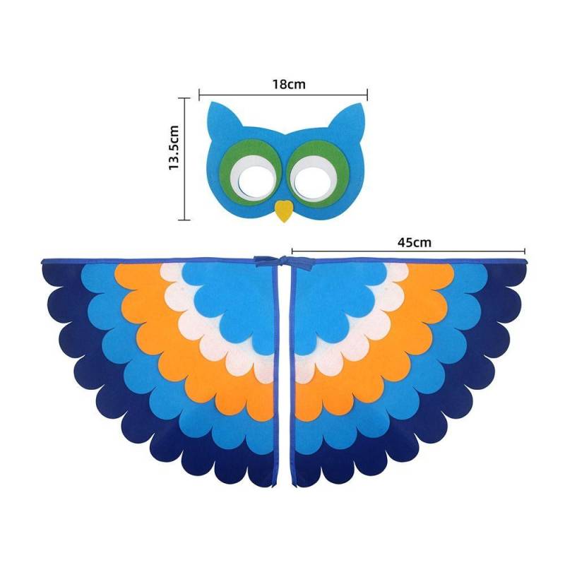 Papagei Vogel Tier Vogel Flügel + Maske Anzug Pfau Eule Filz Geflügelten Mantel Mädchen Jungen Filz Cape 19 von Joom DACH