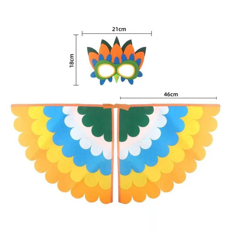 Papagei Vogel Tier Vogel Flügel + Maske Anzug Pfau Eule Filz Geflügelten Mantel Mädchen Jungen Filz Cape 24 von Joom DACH