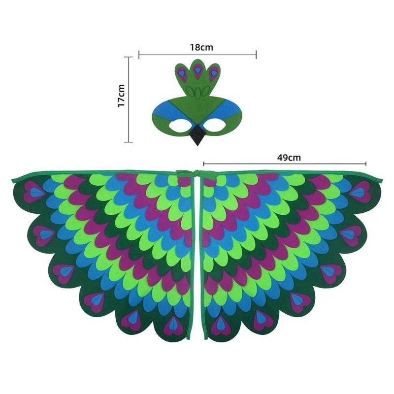 Papagei Vogel Tier Vogel Flügel + Maske Anzug Pfau Eule Filz Geflügelten Mantel Mädchen Jungen Filz Cape 6 von Joom DACH