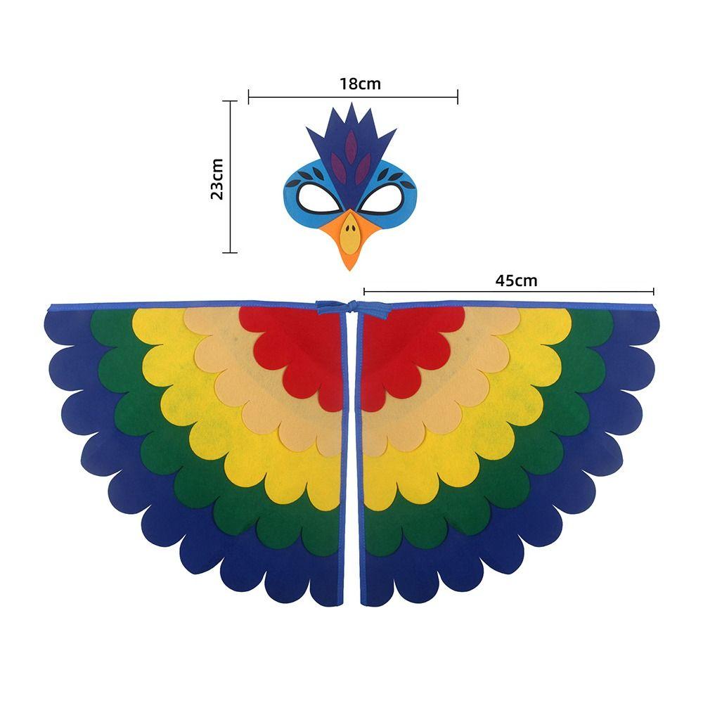 Papagei Vogel Tier Vogel Flügel + Maske Anzug Pfau Eule Filz Geflügelten Mantel Mädchen Jungen Filz Cape 9 von Joom DACH