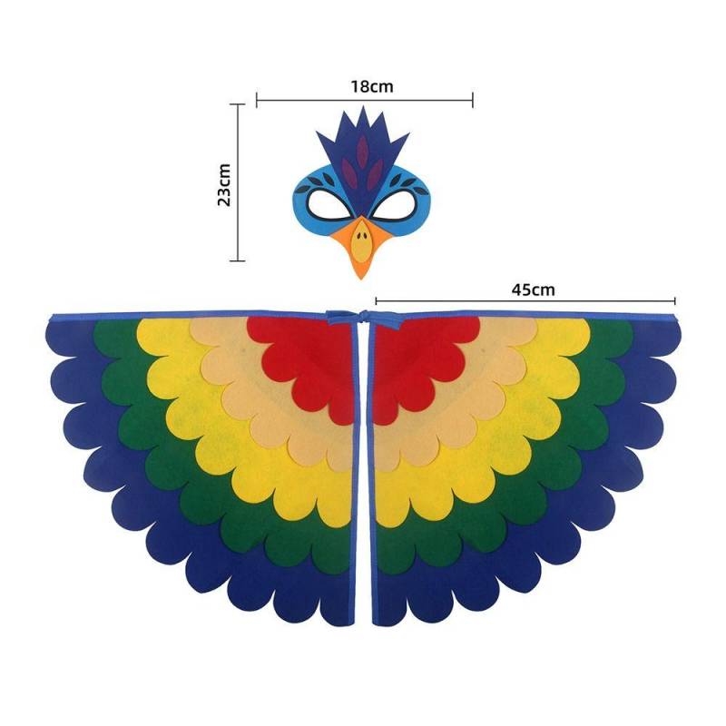 Papagei Vogel Tier Vogel Flügel + Maske Anzug Pfau Eule Filz Geflügelten Mantel Mädchen Jungen Filz Cape 9 von Joom DACH