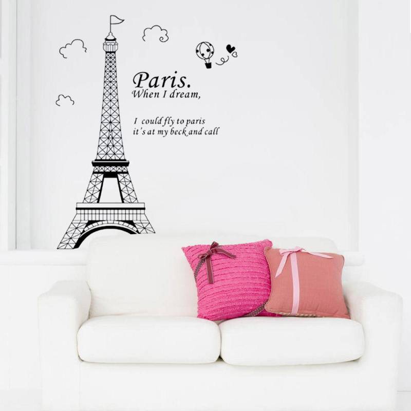 Paris Eiffelturm DIY Wandaufkleber Kunst Dekor Wandbild Zimmer Aufkleber Vinyl Neu schwarz von Joom DACH