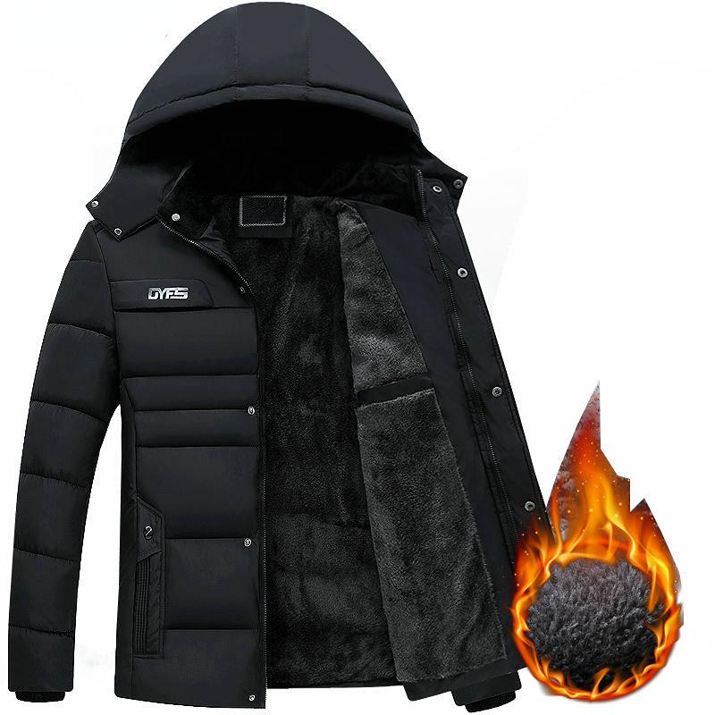 Parka Männer Mäntel Winter Jacke Männer Verdicken Mit Kapuze Wasserdicht Outwear Warme Mantel Väter Kleidung Casual männer Mantel Geschenke XL schwarz von Joom DACH