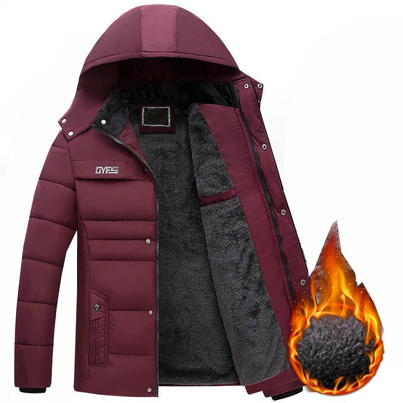 Parka Männer Mäntel Winter Jacke Männer Verdicken Mit Kapuze Wasserdicht Outwear Warme Mantel Väter Kleidung Casual männer Mantel Geschenke XL rot von Joom DACH
