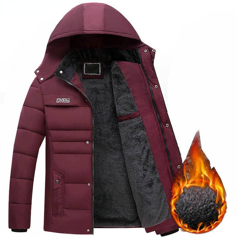 Parka Männer Mäntel Winter Jacke Männer Verdicken Mit Kapuze Wasserdicht Outwear Warme Mantel Väter Kleidung Casual männer Mantel Geschenke XL rot von Joom DACH