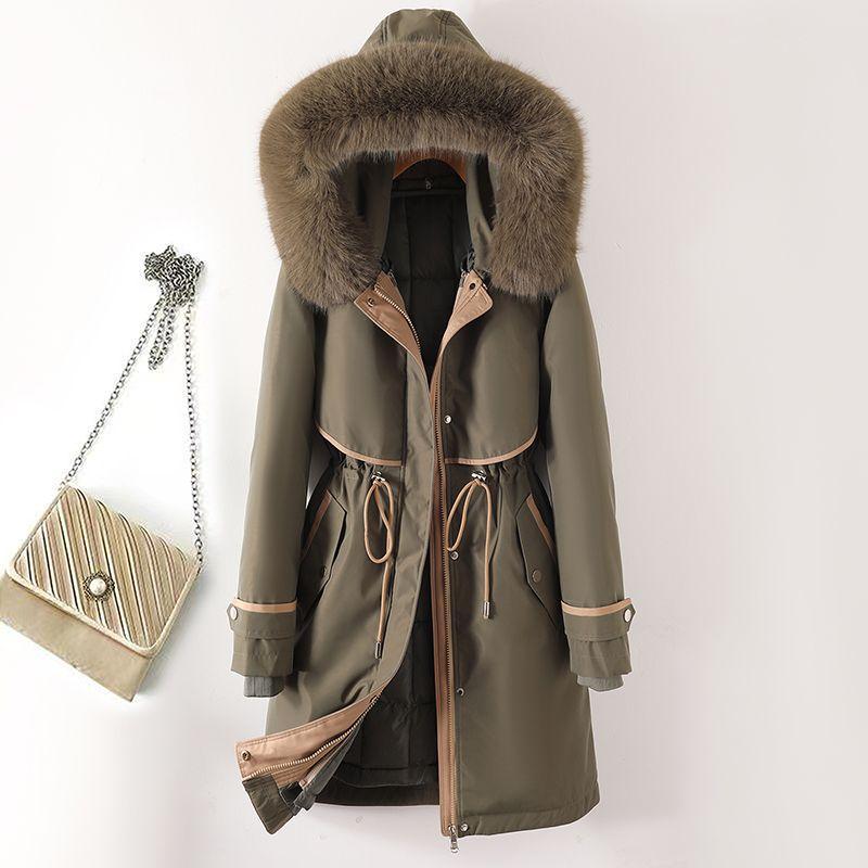 Parker Baumwolljacke Damen Mittellanges Innenfutter Kann Im Winter Gefaltet Werden Dicke Übergroße Baumwolljacke 6XL armee grüne von Joom DACH