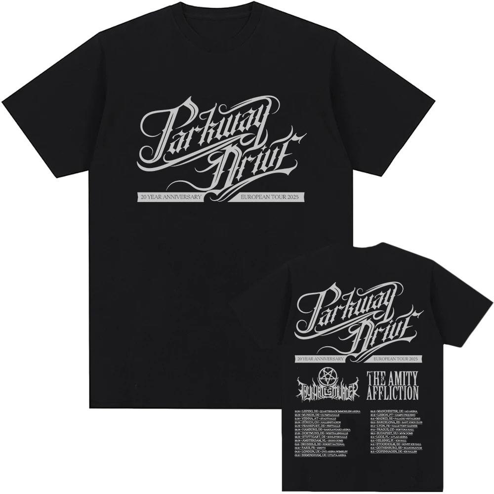 Parkway Drive 20-jähriges Jubiläum Europatour 2025 T-Shirt Baumwolle Kurzarm Mode Herren T-Shirts Unisex Streetwear Print T-Shirt XL von Joom DACH