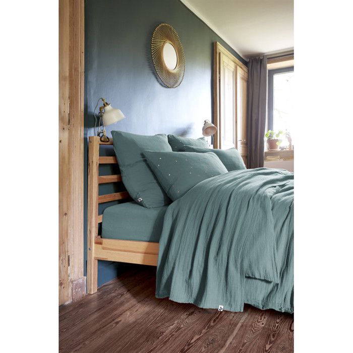 Parure de draps 4 pièces 1 Drap plat 270 x 300 + 1 Drap housse 180 x 200 + 2 Taies 60 x 60 Gaïa Canard von Joom DACH