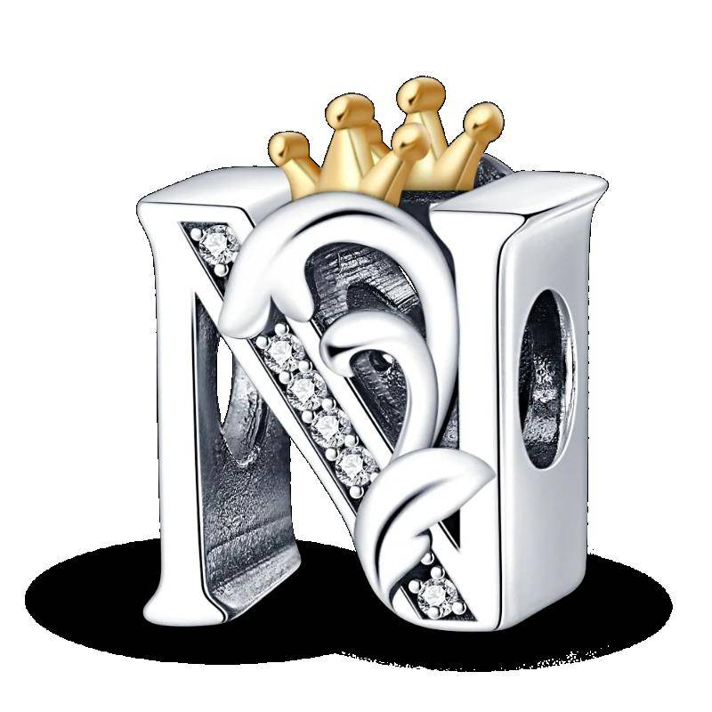 Passend für Original Pandora-Armbänder, Charms, 925er Silber, Buchstabe AZ, Alphabet-Charm, Namensperlen für Frauen, DIY-Anhängerherstellung, Schmuck von Joom DACH