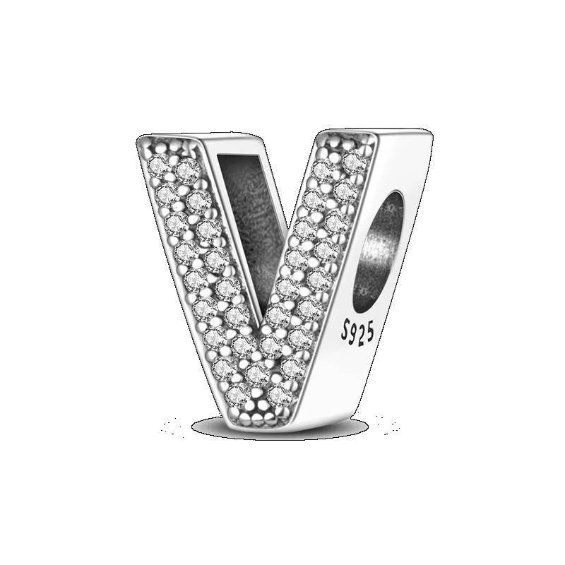 Passend für Original Pandora-Armbänder, Charms, 925er Silber, Buchstabe AZ, Alphabet-Charm, Namensperlen für Frauen, DIY-Anhängerherstellung, Schmuck von Joom DACH